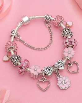 Pulseira MyPan com Berloques – Floral Rosa